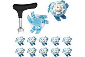 POKRONC Golfschuh Spikes, Golf Cleat Ersatz, Foot Joy Spikes, Bequeme Stabilität, Schneller Drehmechanismus, Weiß, Schwarz, Blau, 2cm/0.79 Zoll, für Outdoor