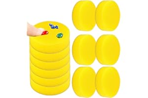 MKEMKA 12Pcs Round Pottery Sponges Yellow Painting and Watercolour Sponge for Clay Surface Painting and Ceramic Art Crafts Artist and Paint Sponge for Pottery