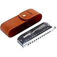East top Chromatic Harmonica, 12 Hole 48 Tune Harmonica in C, Musical Instrument mouth organ for Adults, Professional Player and Students(EAP-12)