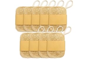 VAEIORP 9 esponjas naturales de luffa 7×10 cm cuadradas – jabonera/esponja para platos para ducha/baño/cocina/encimera