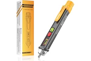 SURFOU Detector de Voltaje sin Contacto AC 12V/48V-1000V con NCV, Linterna LED, Alarma Sonora, Detección de Cable Vivo/Neutro y Rotura de Cables, para Electricistas y Bricolaje