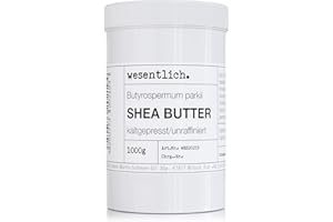 Masło shea tłoczone na zimno i nierafinowane 1000 g – 100% czysta pielęgnacja lub doskonała baza do wysokiej jakości produktów do pielęgnacji wesentlich.