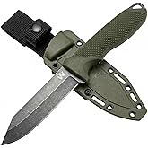 ODENWOLF REVERSE TANTO Outdoor Messer feststehend – Full Tang Survival Messer aus D2 Stahl mit Reverse Tanto Klinge 11 cm – B