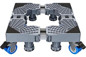 Boniry Fridge Stand Washing Machine Stand Base Trolley Roller Stand 4 2 Locking Swivel Wheels Furniture Mover Mobile Base for Washing Machine,Dryer and Refrigerator (Double Pipe)