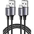 UGREEN USB A to USB C Cable [2M, 2-Pack], Nylon Braided Type C Cord Fast Charging Compatible with iPhone 16 Pro/15, Galaxy S24 S23, Pixel, Nokia, Moto, LG, Switch, Android Auto