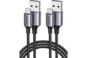 UGREEN Lot de 2 Câble USB C 3A Charge Rapide Nylon Tressé Compatible avec iPhone 17 Pro Max Air 16 Galaxy S25 S24 A05S A35 A55 Redmi 14C A3 Note 13 12 P60 P50 Manette PS5 (1M)