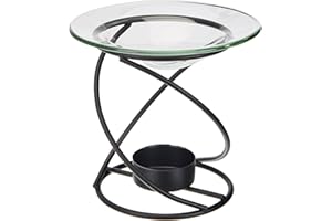 Puckator Metal Spiral Oil Burner, Negro, Aroma Diffuser, Vela, Metal