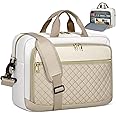 NEWHEY Laptop Bag Briefcase for Women Large Laptop Case Computer Bag Work Bag Messenger Bag for Business/Office Travel/College (17.3 inch Khaki&Beige)