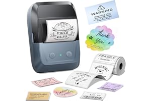 Memoking Etichettatrice Bluetooth: Stampante Etichette Adesive Con 2000 Simboli E 300 Modelli. Compatta Stampante Termica Etichette Per Negozio, Scuola, Casa Cucina; Compatibile Con iOS Android e PC