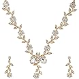 Shining Diva Fashion Latest Stylish Design Fancy 18k Traditional Necklace Jewellery Set for Women (12054s) (Gold)