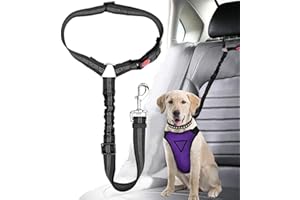 SOFTCUTELEE Dog Seat Belts For Cars, Uk Headrest Dog Car Seat Belt Adjustable, Car Harness Dogs Safety Seatbelt, Anti Shock Elastic Pet Restraint Strong Leads Harness For Pets Dogs Safety