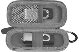 CASMILEE USB Flash Drive Case, SD Card/Thumb Drive Holder, Memory Cards, SDXC SDHC Storage Bag, Small Electronic Accessories Organizer for SanDisk for Samsung for Inland (Dark Grey)