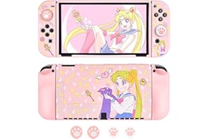 DLseego Custodia protettiva per Nintendo Switch OLED, custodia in TPU con 4 maniglie di pollice, assorbimento degli urti e design antigraffio, accessori per switch OLED2021