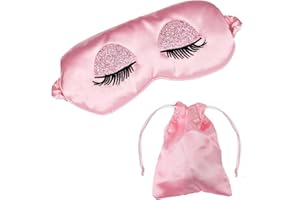 RUMGUG Antifaz para Dormir, Lindo Antifaz de Satén Dormir Máscara Suave Venda de Ojos Transpirable, Anti-Luz Natural Máscara Súper Suave Antifaces Tapa Ojos Viajar para Mujeres Niñas Amantes Día de San