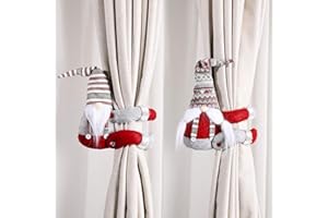 haweeli 2 Unidades de alzapaños para Cortinas, Cortinas navideñas, Figuras gnomo de Santa Tomte para decoración navideña