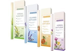 BYFFOER Lot de 4 stylos inhalateurs de molène, purificateur à base de plantes, purificateur des poumons, stylo diffuseur d'herbes mousseline, purificateur de poumons, pour voyage, bureau, maison, spa, yoga