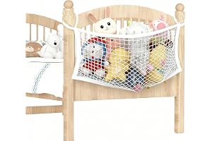 TopHomer Stora fyllda djur förvaring hängmatta nät, 35 cm x 59,9 cm och vit | Plyschförvaring för barnleksaker, bollar, blöjor, hängande förvaringslösning, finns i svart