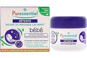Puressentiel - Sommeil Détente - Baume de Massage Calmant Bébé - Aux 3 huiles essentielles - Formule 100 pourcent d'origine naturelle - Pour relaxer, apaiser et hydrater bébé - 30 ml