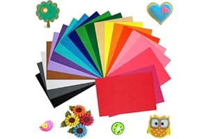 BOUBONI 20/40 Pcs Soft Felt Fabric Sheet 8" x 12" Assorted Color Felt Fabric Sheets for Crafts DIY Handcraft Sewing Squares Patchwork Nonwoven (20, Different Colors)