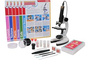 AmScope IQCREW Kid's Premium 85+ Piece Microscope, Color Camera and Interactive Kid's Software Kit with Educational Experiment Cards