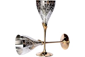 STONKRAFT eSplanade Verres à Champagne en Laiton Gravé Verres à Champagne Flûtes Coupes Ensemble de Verres à Vin (Épais) –…