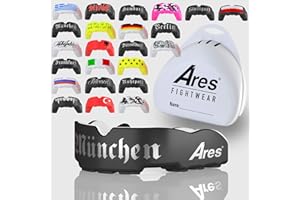 ‎ARES FIGHTWEAR Ares Fightwear® Mundschutz Boxen Slim Fit inkl. Aufbewahrungsbox für Kampfsport, MMA & Athleten I Maximaler Zahnschutz dank Optimaler Slim Fit Passform I Profi Mouthguard für Herren & Damen
