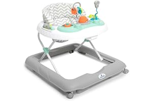 Toral Andador Bebes con Bandeja de Juegos y Altura Ajustable, Seguro Anticaídas, Correpasillos Bebe 1 Año, Tacata Bebe Ideal para Aprender a Caminar - Andador Bebe Modelo Sonajero Gris