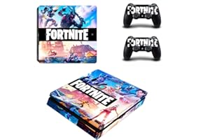 Supreme Skinz Housse de protection en vinyle pour PlayStation 4 Slim - Revêtement de console Fortnite et 2 manettes - Motif feuilles