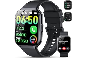 Hendari Smartwatch Herren Damen, 1,96" HD Touchscreen Smart Watch mit Telefonfunktion, 140+ Sportmodi Fitnessuhr IP68 Wasserdicht, Sportuhr mit Puls-Schlaf-Monitor Schrittzähler, Uhr für Android iOS