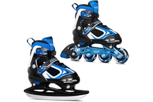 ‎NATTORK Nattork Inline Skates für Kinder, 2in1 Kinder Inliner & Schlittschuhe, Verstellbar Inline Skates für Jungen Mädchen Anfänger