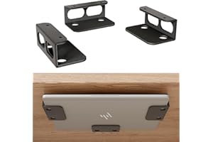 otuiaim Supporto sotto Scrivania/da Parete - Acciaio al Carbonio Rinforzato da 2mm – Scaffale da Muro Universale per Laptop Tablet Tastiera Router TV Box- per Dispositivi con Spessore < 3,6 cm