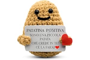 BigDaddy Patatina Positiva con Messaggio Motivazionale - Peluche Patato Positiva Italiano - Patata Portafortuna e Motivazionale - Regalo Amica Speciale Originale - Idea Regalo Simpatica