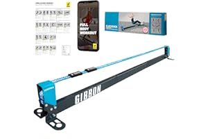 Gibbon Slacklines, Slackrack Fitness Edition, grigio-blu, lunghezza 2 o 3 metri, con 2 maniglie, banda elastica e poster con 16 diversi esercizi, larghezza della fettuccia: 2"/5 cm, altezza: 30 cm