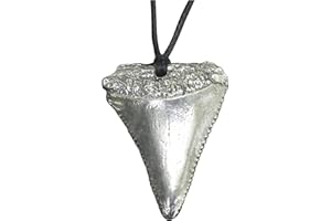WHITE CLOUD NEW ZEALAND William Sturt - Collana con ciondolo a forma di dente di squalo bianco, realizzato a mano in peltro, non un vero dente di squalo, su cordoncino cerato regolabile, Peltro