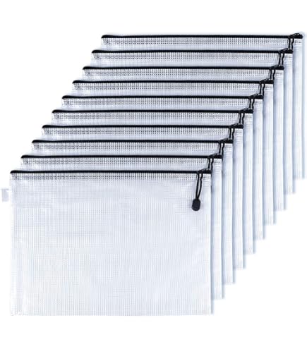 Mutsitaz 20 Pack A4 Plastic Wallets File Bags, A4 Document Wallets With - View #2