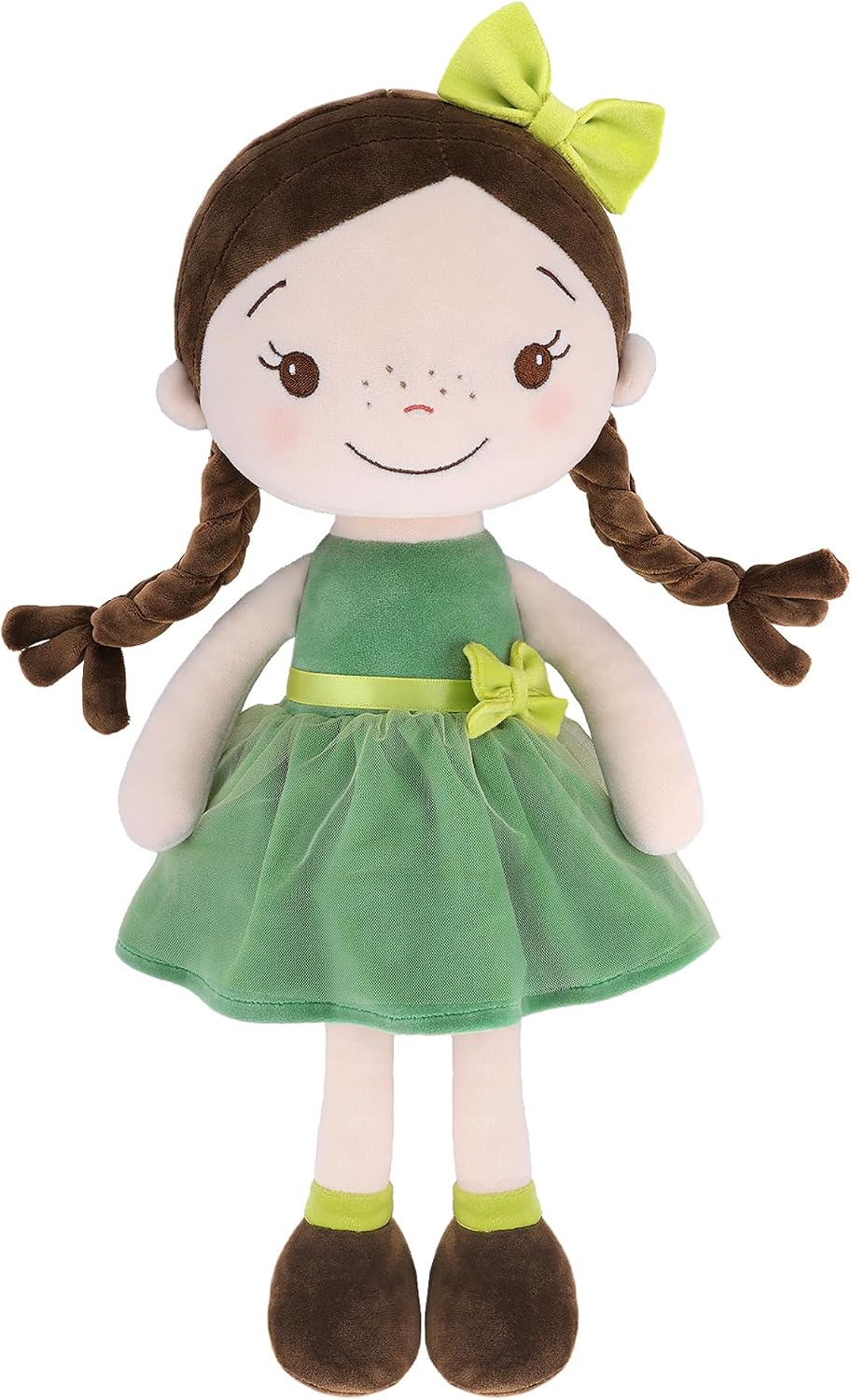 GAGAKU Muñecas Trapo para Niñas 40.6cm Tela Suave Ángel Guardián Regalo de Bautizo para Niña con Alas Peluche Amuleto de la Suerte para Niños de 1-6 Años -Princesa del Bosque