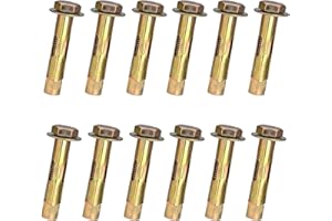 WEQEYENT Lot de 12 boulons à vis à expansion M8 x 60 mm, écrous hexagonaux d'expansion, boulons d'ancrage, ancrages de fixation très résistants, pour béton, maçonnerie, brique