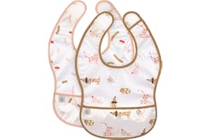 LÄSSIG 2-częściowy zestaw śliniaków z ochroną przeciwmgielną z zapięciem na rzepy/Lightweight Bib spicy orange