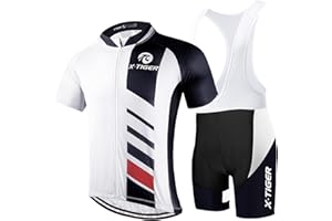 X-TIGER Ciclismo Uomo 5D Gel Salopette Pantaloncini Corti Imbottiti Set di Abbigliamento Ciclista
