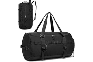 Lyweem Duffle Bag for Men, 60L Travel & Gym Duffel Bag Large Size for Women Waterproof Sports Holdall Bags Weekend Overnight with Shoes Compartment, Black