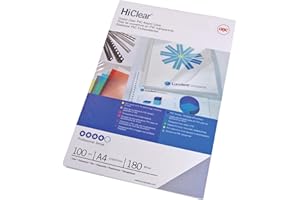 GBC HiClear Binding Covers, A4, Clear, 200 micron,Pack of 100, CE012080E
