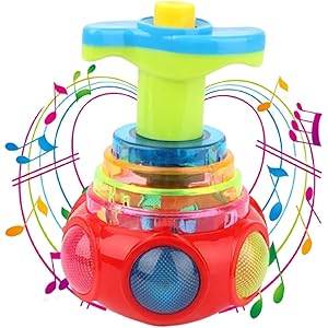 Toy Imagine Light-Up Gyro Spinner Toy with Launcher – Spinning LED Top for Kids & Adults – Pack of 1