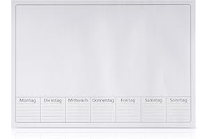 ‎OFFICE POINT GERMANY OFFICE POINT Papier-Schreibunterlage weiß | ca. DIN A2 | Blanko mit Wochentagen Mo-So für Notizen | Tischauflage Schribtischunterlage | 25 Blatt
