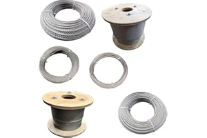 FP INOX Cable inox A4 (spécial pour l'extérieur) Diamètre et Longueur à choisir 7X7 Torrons Fils bricolage, garde corps, jardin, terrasse, rambarde (Diamètre 3mm, Couronne 30 mètres)