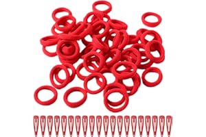 MEMOFYND Zestaw 60 czerwonych opasek do włosów z 20 spinkami do włosów, gumki do wymiany, proste akcesoria do włosów