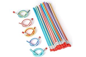 SUNRIZ Biegebleistifte Kinder, 25 Stück Bunt Flexible Biegsame Bleistifte, Magic Mitgebsel Kindergeburtstag Mitbringsel Give Aways Partybeutelfüller für Kinder