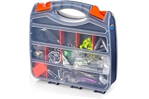 TOPIND - Caja de almacenamiento (organizador) y transporte de doble cara para señuelos de pesca, tornillos, clavos, etc.
