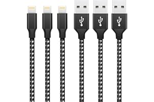 Ankoda iPhone Charger Cable Lightning Cable 3Pack 3FT/1M Nylon Braided Fast Charging & Sync iPhone Wire Compatible with iPhone13 12 11 Pro Max XS XR X 8 7 6 Plus 5 5S