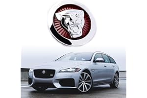 Aulpee Compatible with XE XF XJ F-Type F-PACE Front Center Grille Badge 3.38inch Car Accessories(Front Red-Chrome)