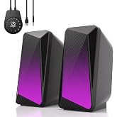 SOULION C30 Bluetooth Speakers for PC, Laptop, Monitor, Gaming | Stereo Speaker 2.0, 1/8" Auxiliary Input, USB Powered, Color